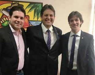 Os deputados Hugo Motta, Dinaldinho Wanderley e Pedro Cunha Lima